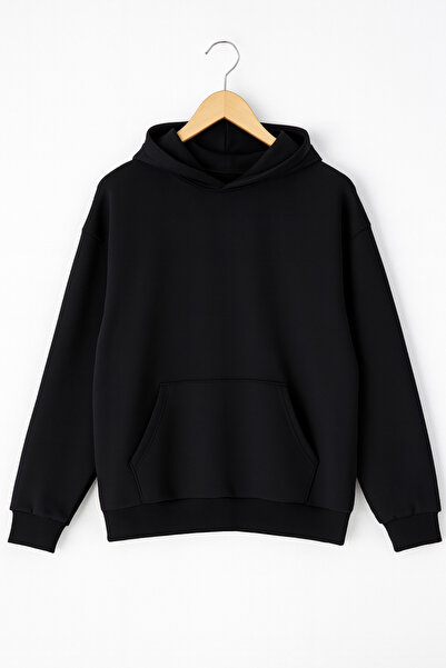 LEOMA Φούτερ Unisex K με κουκούλα με επένδυση fleece τσέπες καγκουρό, 3 νήματα