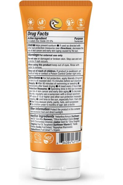 Badger Sport Kids Clear Zinc SPF40 Sunscreen Cream, 87 ml