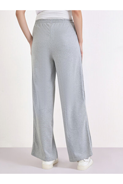 Styli Grey Wide Leg Joggers with Piping Detail
