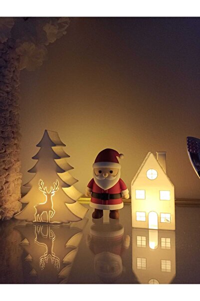 smilechild شجرة عيد الميلاد مع شموع LED لعيد الميلاد، سانتا كلوز وبيت عيد الميلاد، تتضمن شمعة LED بطول 8-12 سم