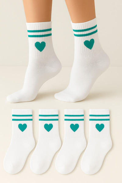 Ducks Socks Women's 4-Piece Bamboo Stitch-Free Heart College Socks
