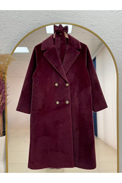BENAHOLL Alondra Fox Lined Coat-Zş5051 Burgundy