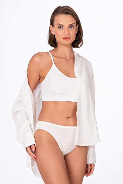 Kompedan Women's Viscose Flexible Comfortable Slip Panties |   Ecru K23926