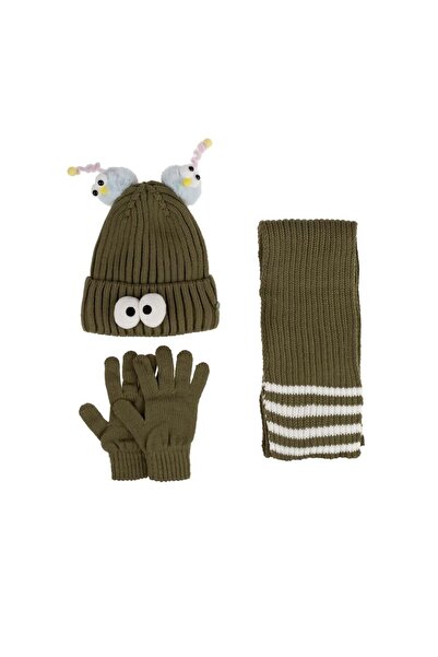 Budi Kitti Kids Girls Scarf Beanie Gloves Set (4-8 Years) K24170-09 Green