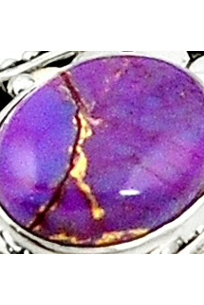 FashionBijoux Inel bijuterie din argint 925 cu turcoaz violet si perlute, 7.5