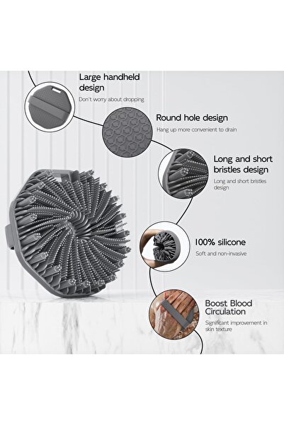 Erweicet Silicone Body Shower Brush - Gray