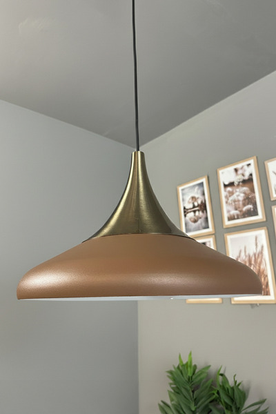 Bamyum Paladin Sütlü Kahve Eskitme Başlık Tekli Avize Sarkıt Lamba Otel Resto...