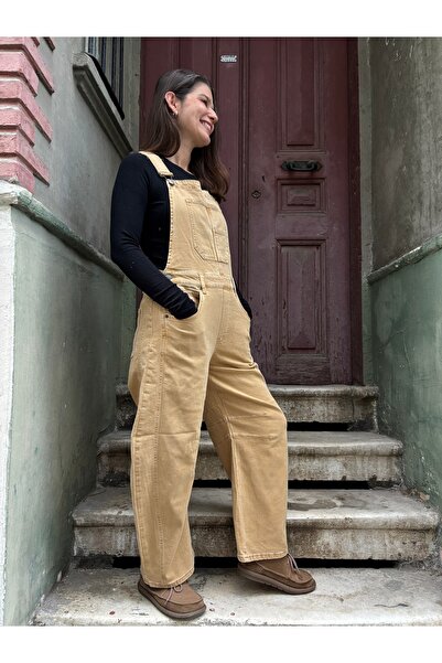 Bohoyasam Natural Blend Salopet Tulum – Ayarlanabilir Askılı, Unisex, Çift Kullanımlı, Rahat Oversize Model