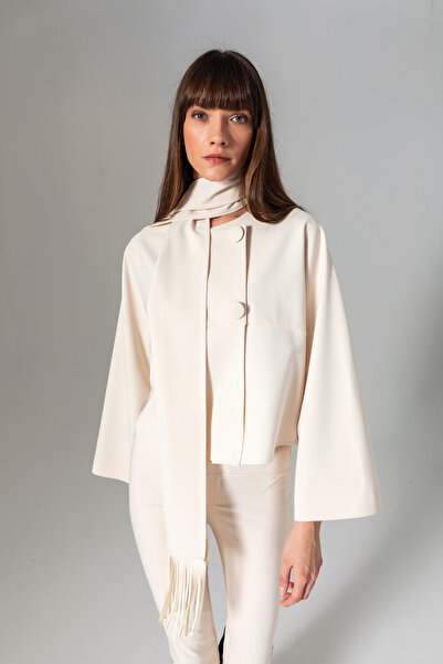 Berr-ın Shawl Detailed Jacket Ecru