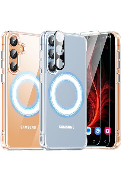 PROTECT غطاء مغناطيسي شفاف لهاتف سامسونج S24 بلس MSAMS24P + واقي شاشة هيدروجيل