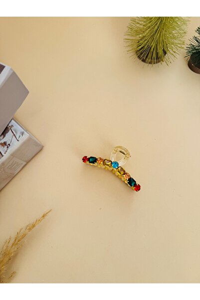 Maral Accessories Taş detaylı renkli mandal Toka