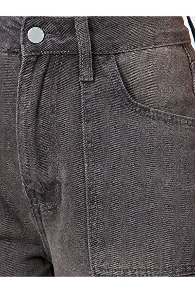 Styli High Rise Wide Leg Jeans with Fold-Up Hem