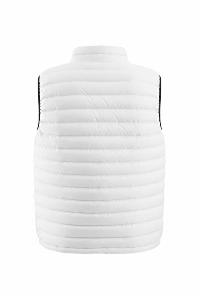 D1fference Erkek Astarlı Su ve Rüzgar Geçirmez Regular Fit Beyaz Şişme Yelek