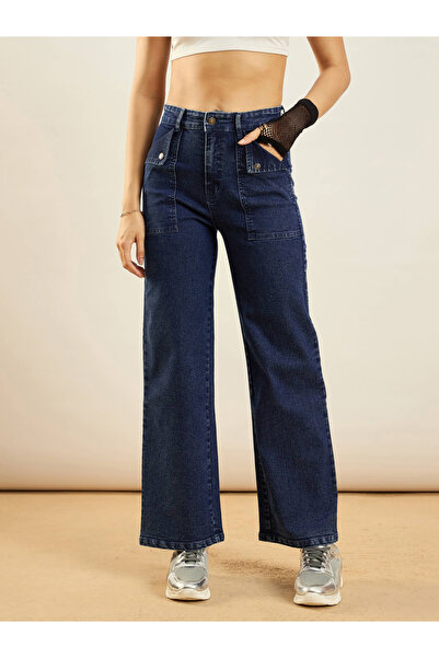 Sassafras By Styli Women Blue High Rise Washed Straight Fit Jeans