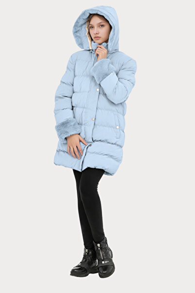 TheJOJODesign Palton pentru fetiță de 5-13 ani cu glugă , detaliat, palton de iarnă roz