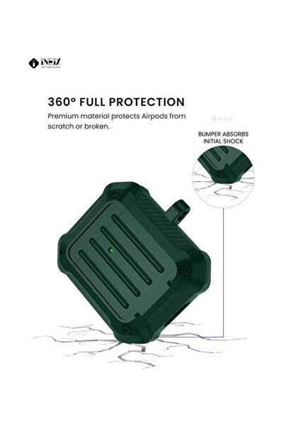 ineix Protective Case Cover With Carabiner For Apple AirPods