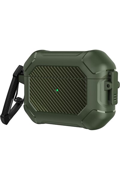 Alstrap Armor Case Compatible with AirPods Pro 3 – Carbon Fiber Pattern, Impact Protection, with Keychain