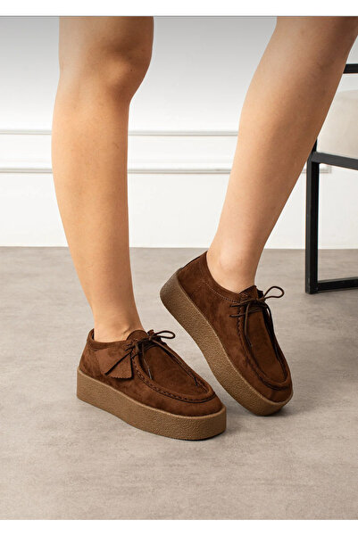 Extra Shoes İstanbul Pantofi cu platformă cu aspect de piele maro, atât eleganti, cât și confortabili