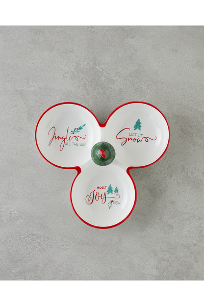 English Home Joy Dolomite Serving Plate 28X28 cm White - Red