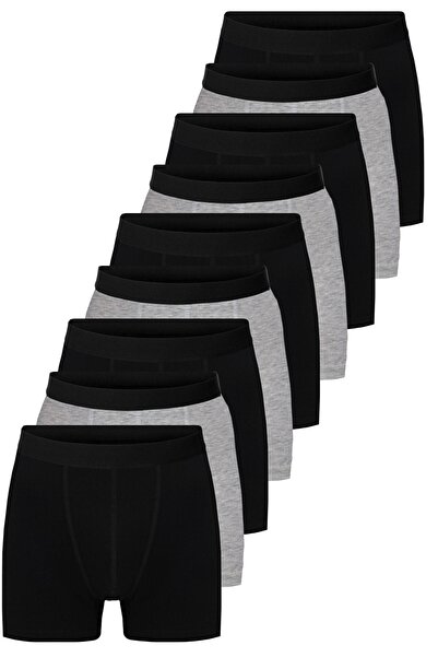 DeeAn Black Gray Men's 9 Pack Cotton Boxers