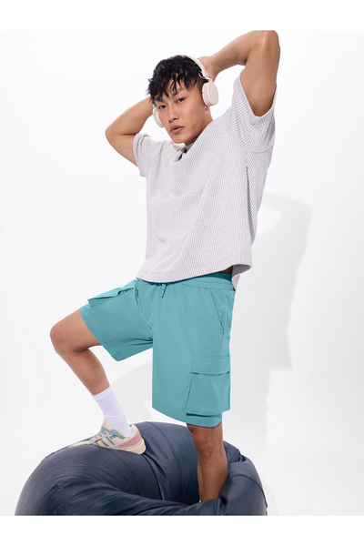 The Souled Store By Styli Men Blue Knee Length Cargo Shorts