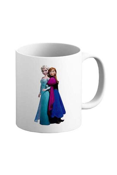 NASAQ ITALCO Frozen Elsa And Anna Character Printed Ceramic Coffee Mug Blue/White