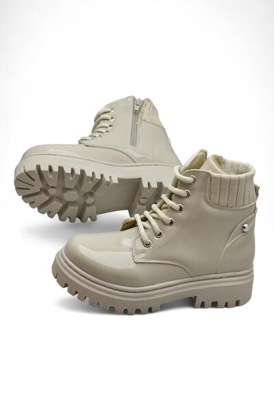 ISPARTALILAR 236 Ortopedik Bağcıklı Fermuarlı Kız Çocuk Bot Ayakkabı İçi Yünlü Kız Çocuk Botu