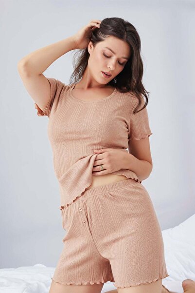 FREEWİSE Pure 100% Cotton Shorts Pajamas Women's Set