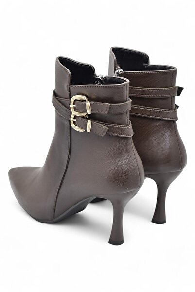 ISPARTALILAR 569F Daily Zippered Women's Heeled Boots Shoes Thin Heel Classic Heeled Women's Boots