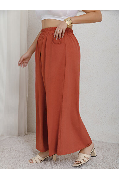 Take Two By Styli Plus Size Coral Wide Leg Palazzo Pants
