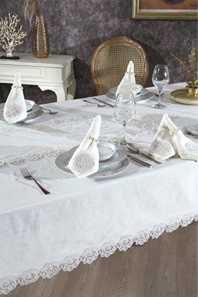 Çeyiz Diyarı Τραπεζομάντιλο Serap 26 Τεμάχια Κρέμα