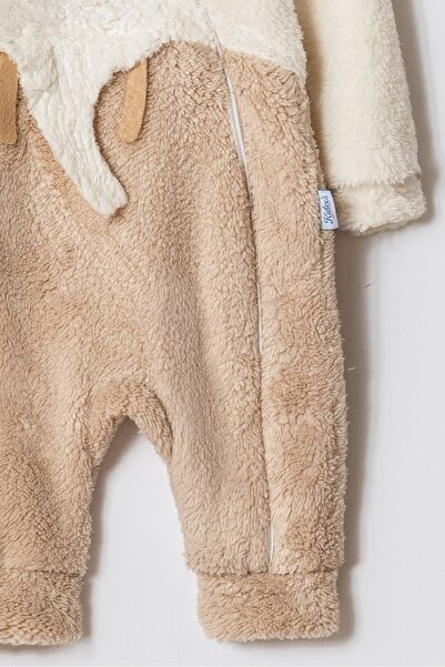 Chicsy Baby Unisex Baby Elephant Patterned Hooded Plush Jumpsuit