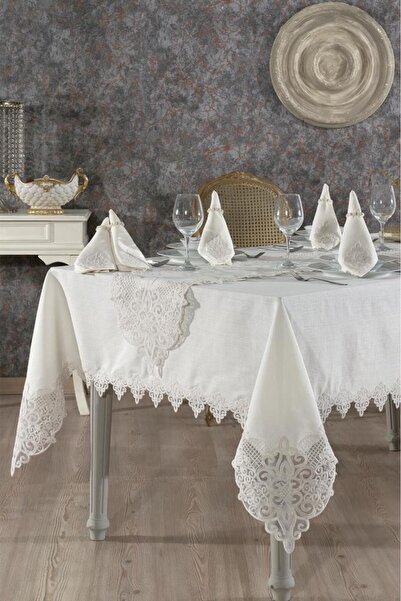 Çeyiz Diyarı Τραπεζομάντιλο Yonca 26 τεμαχίων κρεμ