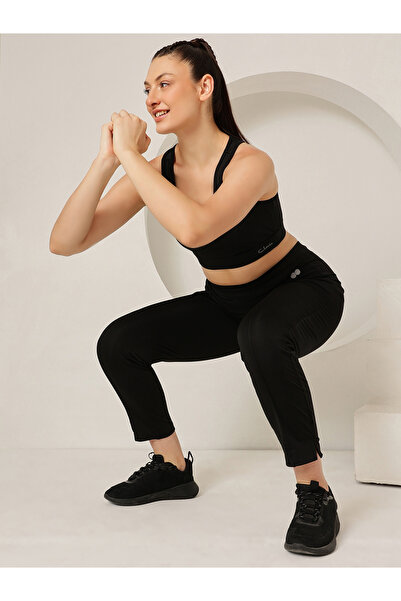 Clovia By Styli Black Snug Fit Active Straight Pants