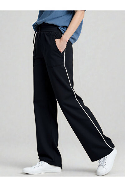 Take Two By Styli Black Solid Pocket Detail Straight Leg Pants