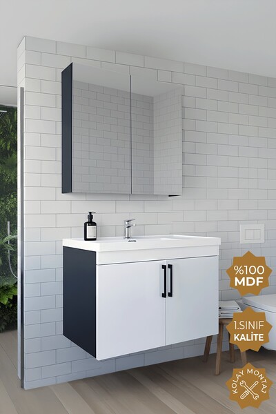 TETA HOME Yalova 65 Cm Mdf Banyo Dolabı Seti