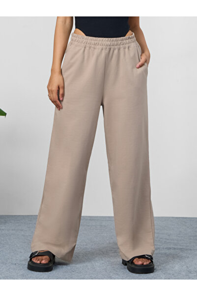 The Souled Store By Styli Brown Solid Flared Leg Joggers