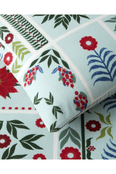 English Home Winter Patch Flannel Double Duvet Cover Set 200X220 cm Light Green