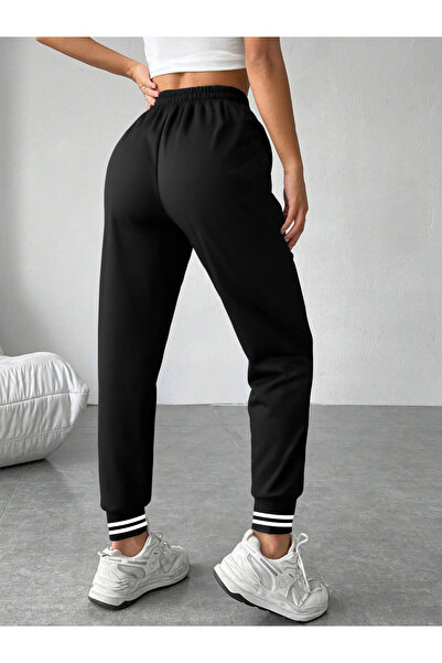 Take Two By Styli Black Plain Cuffed Joggers