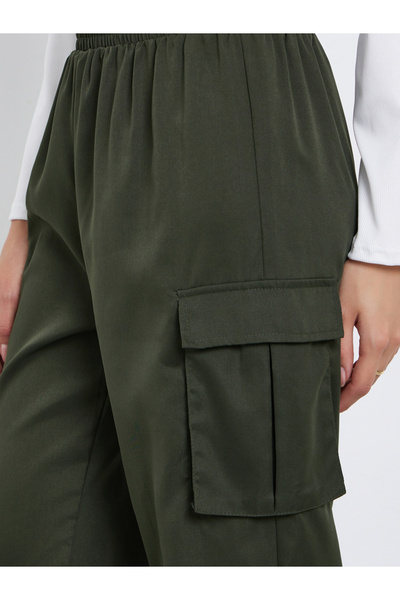 Take Two By Styli Dark Green Relaxed Fit Cargo Joggers