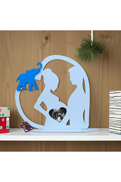 damoro Desktop photo frame for Ultrasound, Elephant model, wood, white/blue