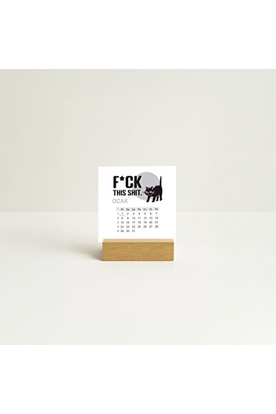 Tabby Design Kedi Temalı Mini Kart Masaüstü Takvim