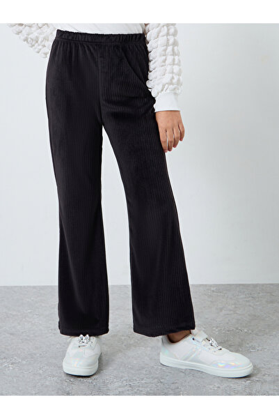 Styli Teens Black Corduroy Flared Leggings