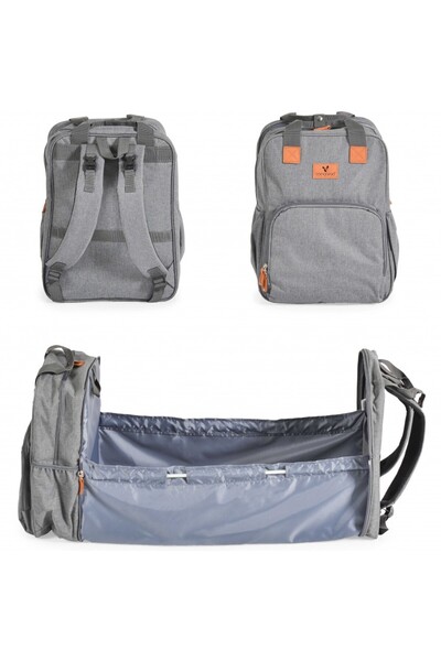 Cangaroo Liana 2 in 1 diaper bag and crib, gray