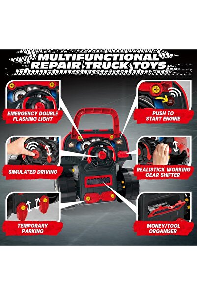 deAO Large Truck Engine Toy, Kids Mechanic Repair Set (3-8 Years)