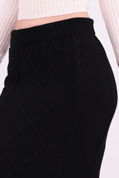 armonika Жіноча чорна спідниця з трикотажу з візерунком «баклава» ARM-26K136077