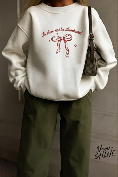 New Shine Panglică cu imprimeu guler rotund Swea tricou