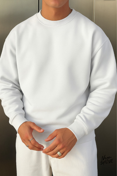 New Shine Unprinted Crew Neck Sweatshirt