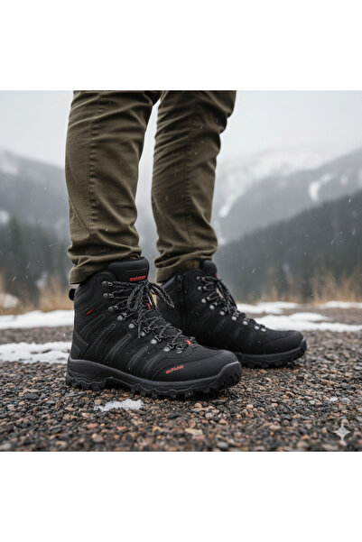 DB Cizme pentru bărbați, căptușite cu blană, rezistente la apă și frig, cu fe...