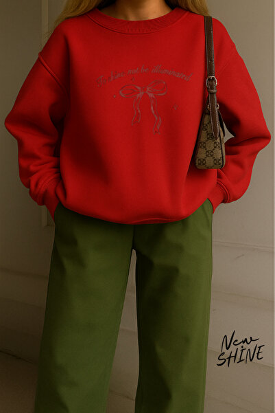 New Shine Panglică cu imprimeu guler rotund Swea tricou